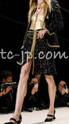 CHANEL 22S Black Sequined Gold Trim Tweed Jacket 36 38 シャネル ブラック スパンコール ゴールド トリム ジャケット 即発