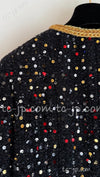 CHANEL 22S Black Sequined Gold Trim Tweed Jacket 36 38 シャネル ブラック スパンコール ゴールド トリム ジャケット 即発