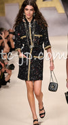 CHANEL 22S Black Sequined Gold Trim Tweed Jacket 36 38 シャネル ブラック スパンコール ゴールド トリム ジャケット 即発