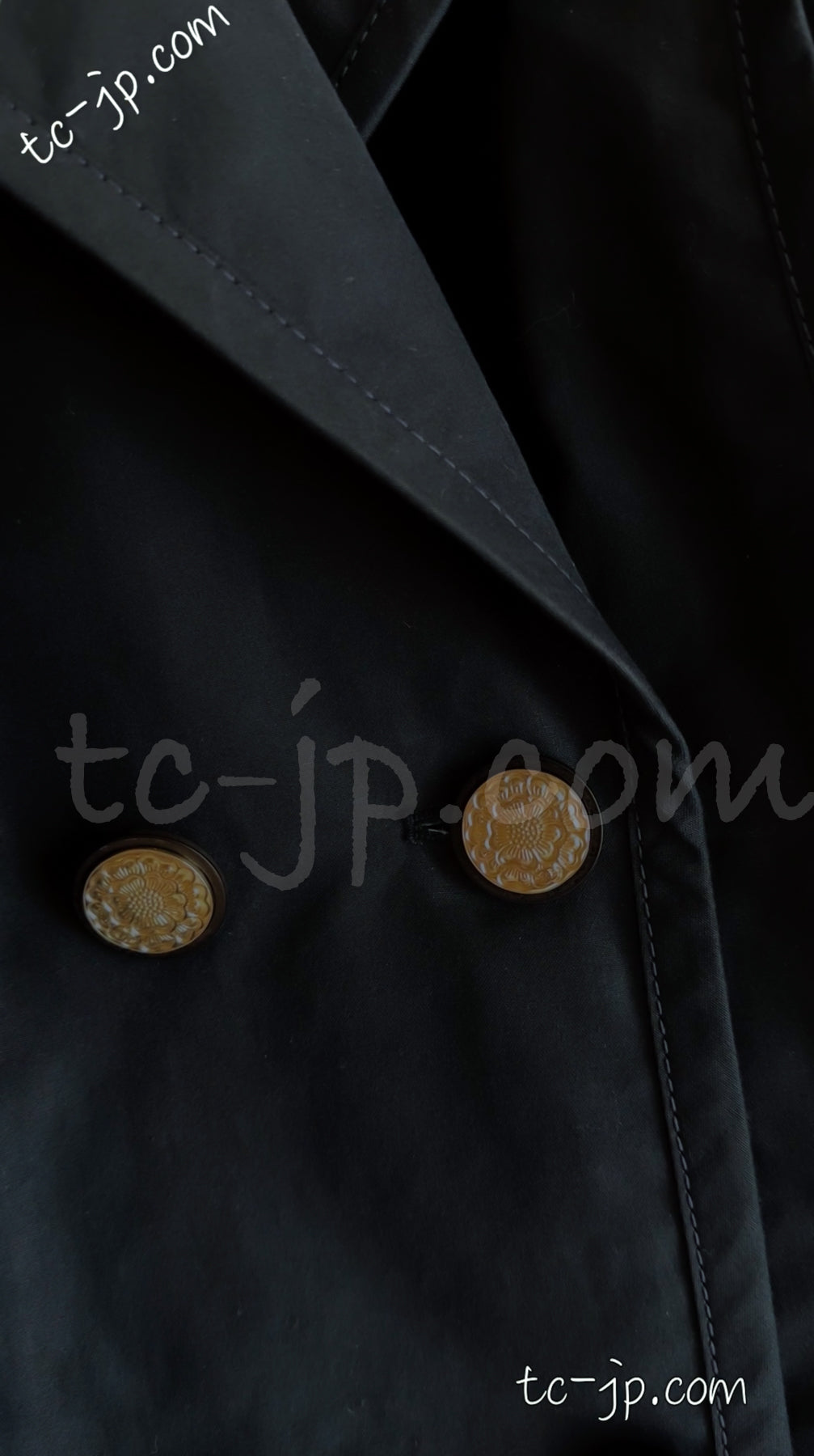 CHANEL 20C Dark Navy Olive Peacoat Cotton Jacket 46 シャネル ダーク ネイビー オリーブ ピーコート コットン ジャケット 即発