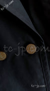 CHANEL 20C Dark Navy Olive Peacoat Cotton Jacket 46 シャネル ダーク ネイビー オリーブ ピーコート コットン ジャケット 即発