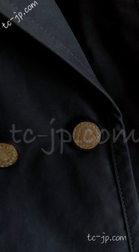 CHANEL 20C Dark Navy Olive Peacoat Cotton Jacket 46 シャネル ダーク ネイビー オリーブ ピーコート コットン ジャケット 即発