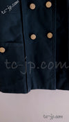 CHANEL 20C Dark Navy Olive Peacoat Cotton Jacket 46 シャネル ダーク ネイビー オリーブ ピーコート コットン ジャケット 即発