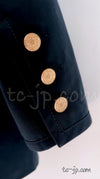 CHANEL 20C Dark Navy Olive Peacoat Cotton Jacket 46 シャネル ダーク ネイビー オリーブ ピーコート コットン ジャケット 即発