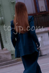 CHANEL 20C Dark Navy Olive Peacoat Cotton Jacket 46 シャネル ダーク ネイビー オリーブ ピーコート コットン ジャケット 即発