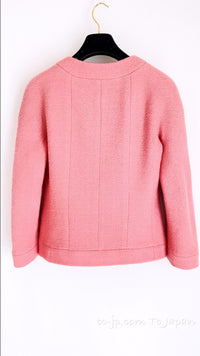 CHANEL 91A Vintage Baby Pink Wool Gold CC Logo Button Tweed Jacket 36 38 シャネル ヴィンテージ ベビーピンク ウール ゴールド CC ココロゴボタン ジャケット 即発