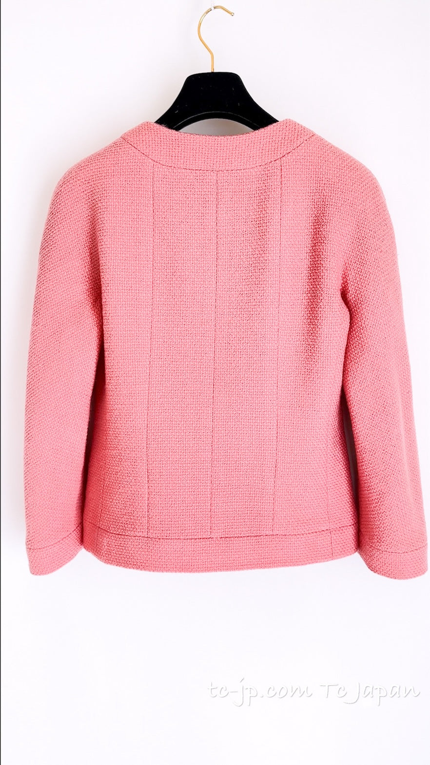CHANEL 91A Vintage Baby Pink Wool Gold CC Logo Button Tweed Jacket 36 38 シャネル ヴィンテージ ベビーピンク ウール ゴールド CC ココロゴボタン ジャケット 即発