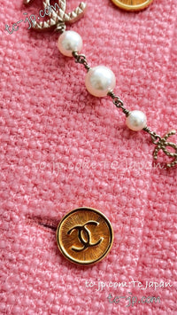 CHANEL 91A Vintage Baby Pink Wool Gold CC Logo Button Tweed Jacket 36 38 シャネル ヴィンテージ ベビーピンク ウール ゴールド CC ココロゴボタン ジャケット 即発