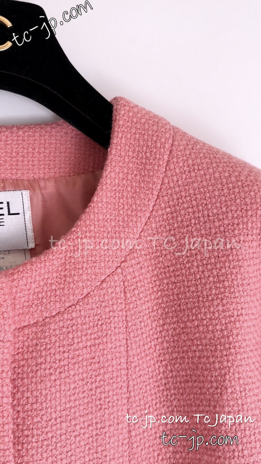 シャネル ジャケット CHANEL 91A ヴィンテージ ピンク ウール ゴールド