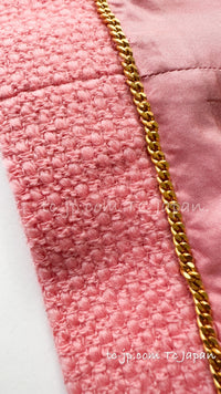 CHANEL 91A Vintage Baby Pink Wool Gold CC Logo Button Tweed Jacket 36 38 シャネル ヴィンテージ ベビーピンク ウール ゴールド CC ココロゴボタン ジャケット 即発