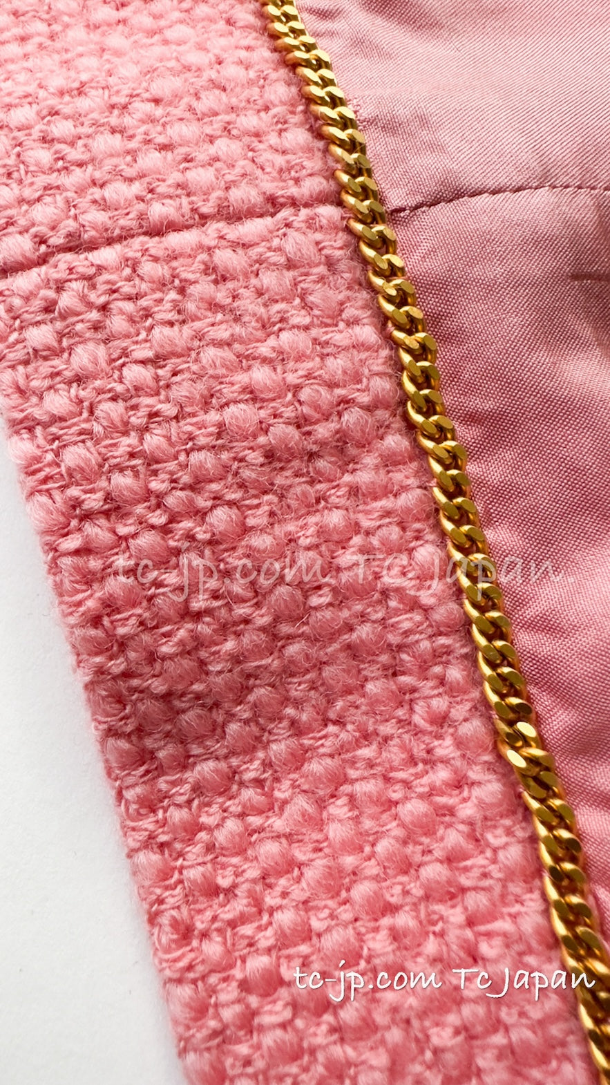 CHANEL 91A Vintage Baby Pink Wool Gold CC Logo Button Tweed Jacket 36 38 シャネル ヴィンテージ ベビーピンク ウール ゴールド CC ココロゴボタン ジャケット 即発