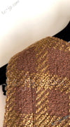CHANEL 96A Vintage Brown Olive Beige Gold Gripox Button Tweed Jacket Dress Setup 34 38 シャネル ヴィンテージ ブラウン オリーブ ベージュ ゴールド襟 グリポワ宝石ボタン ジャケット ワンピース セットアップ 即発