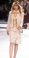 CHANEL 96A Vintage Brown Olive Beige Gold Gripox Button Tweed Jacket Dress Setup 34 38 シャネル ヴィンテージ ブラウン オリーブ ベージュ ゴールド襟 グリポワ宝石ボタン ジャケット ワンピース セットアップ 即発