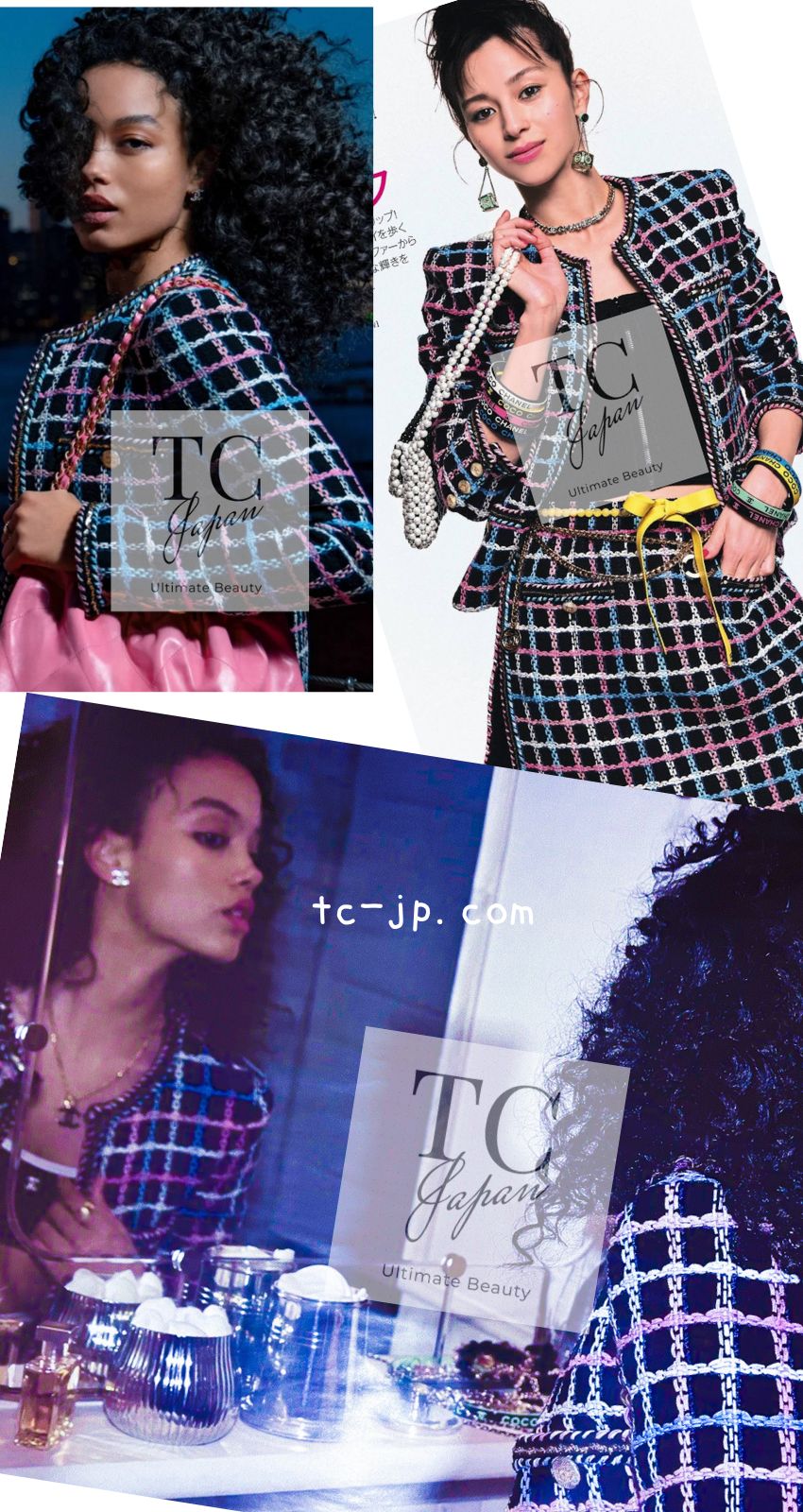 CHANEL 22S Black Mix Color Check Cotton Jacket 42 シャネル ブラック ミックスカラー チェック コットン ジャケット 即発