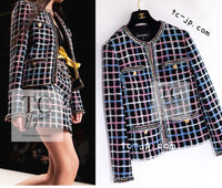 CHANEL 22S Black Mix Color Check Cotton Jacket 42 シャネル ブラック ミックスカラー チェック コットン ジャケット 即発