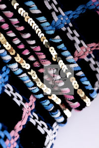 CHANEL 22S Black Mix Color Check Cotton Jacket 42 シャネル ブラック ミックスカラー チェック コットン ジャケット 即発