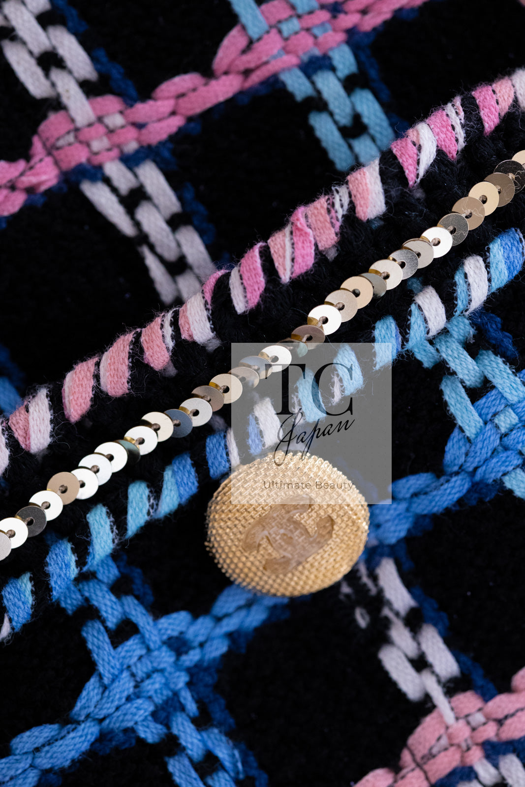 CHANEL 22S Black Mix Color Check Cotton Jacket 42 シャネル ブラック ミックスカラー チェック コットン ジャケット 即発