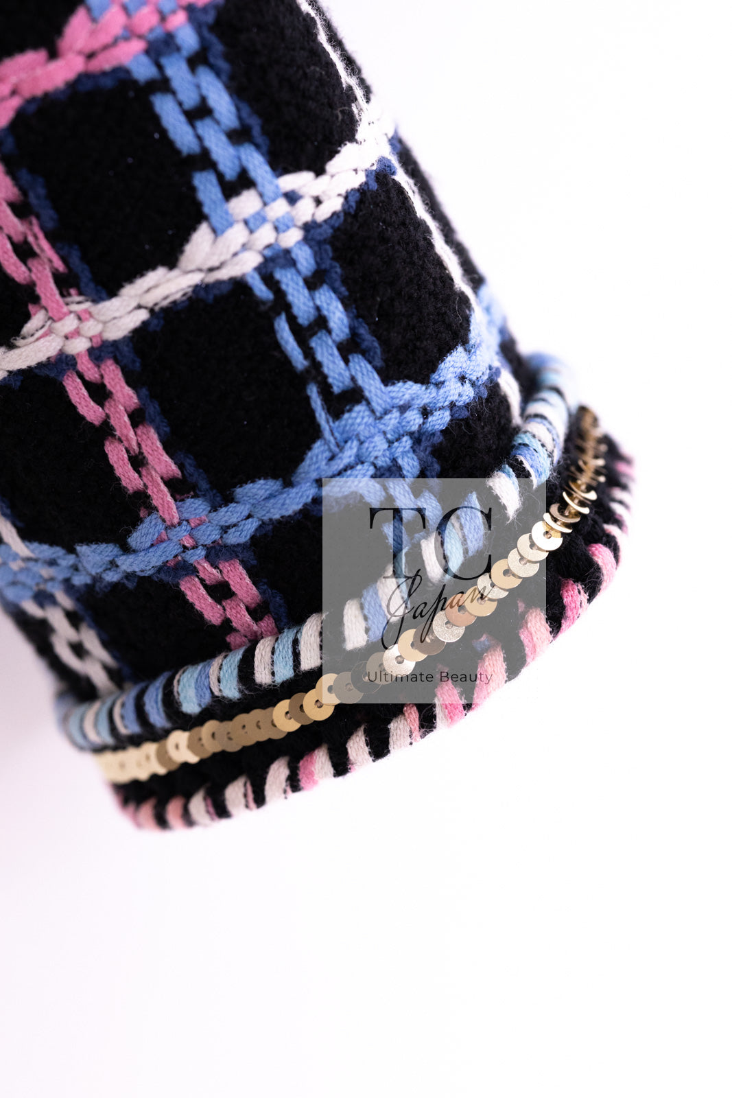 CHANEL 22S Black Mix Color Check Cotton Jacket 42 シャネル ブラック ミックスカラー チェック コットン ジャケット 即発