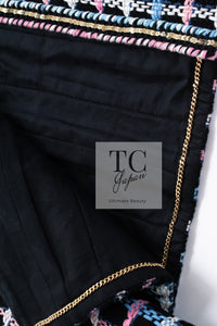 CHANEL 22S Black Mix Color Check Cotton Jacket 42 シャネル ブラック ミックスカラー チェック コットン ジャケット 即発