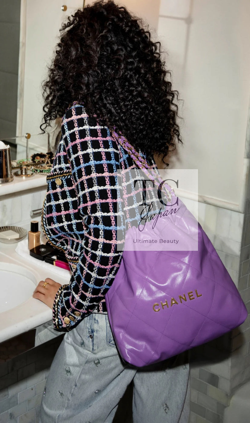 CHANEL 22S Black Mix Color Check Cotton Jacket 42 シャネル ブラック ミックスカラー チェック コットン ジャケット 即発