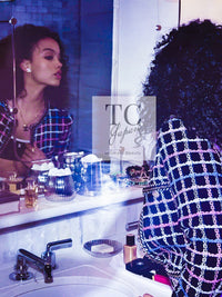 CHANEL 22S Black Mix Color Check Cotton Jacket 42 シャネル ブラック ミックスカラー チェック コットン ジャケット 即発