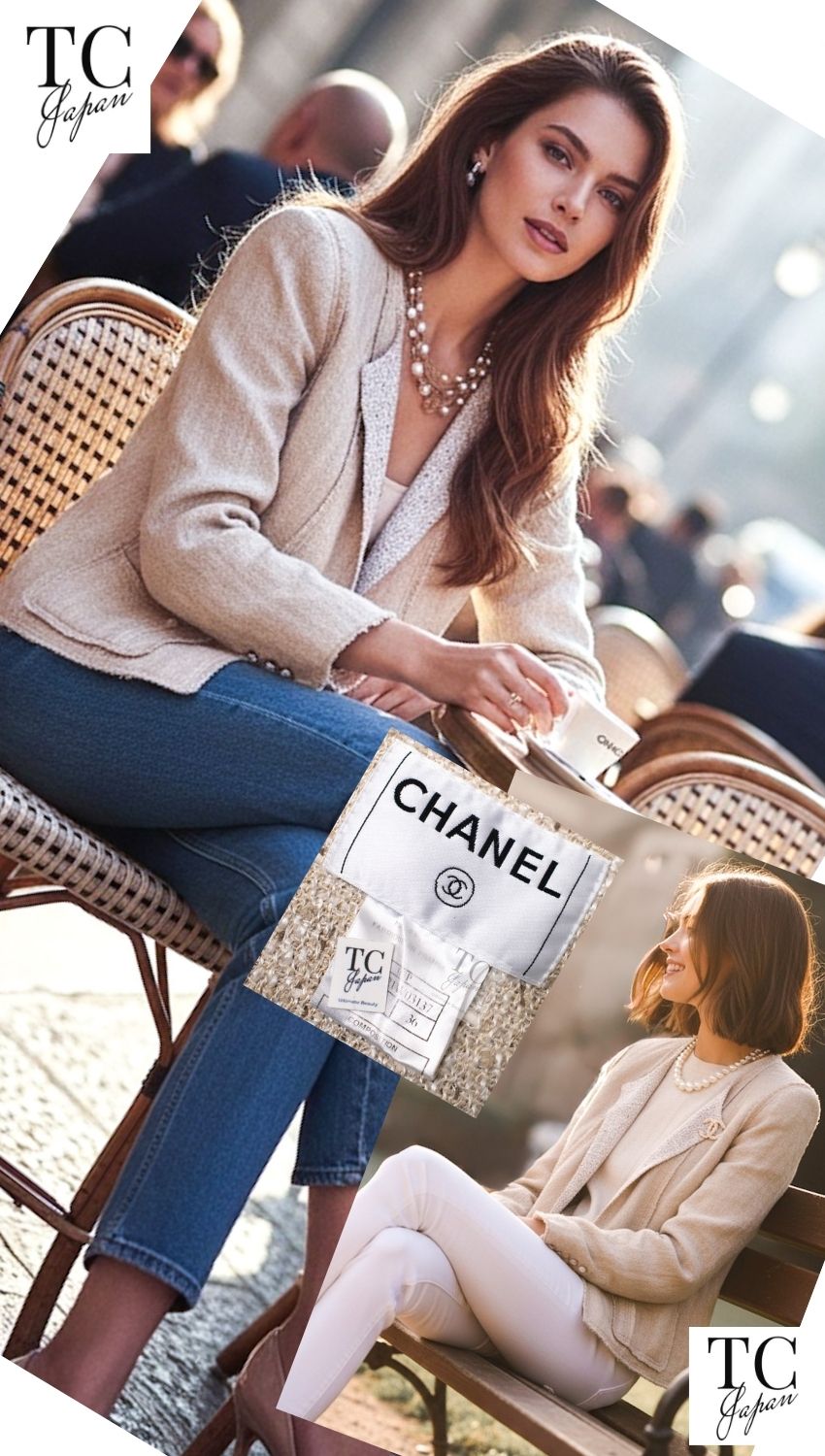 CHANEL 03S Beige Silk Cropped Cardigan Jacket 36 44 シャネル ベージュ シルク クロップド カーディガン ジャケット 即発