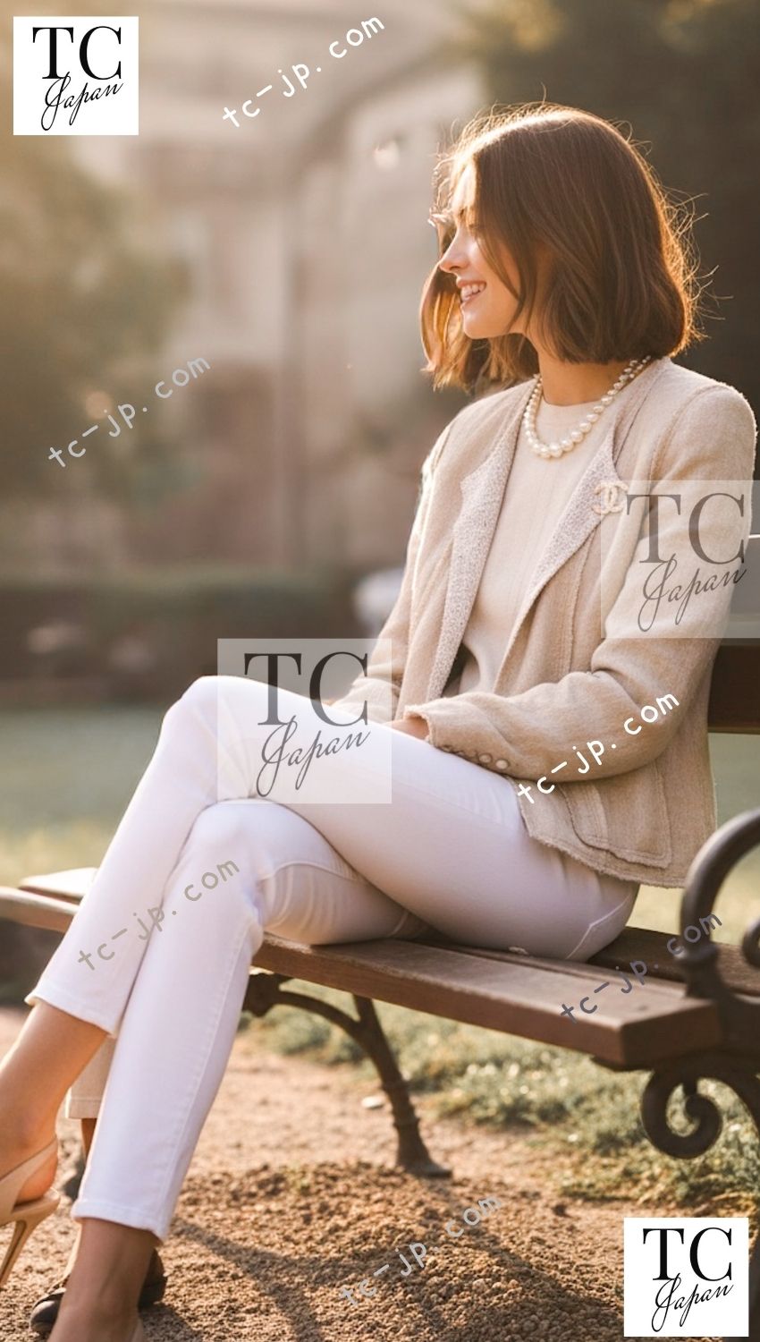 CHANEL 03S Beige Silk Cropped Cardigan Jacket 36 44 シャネル ベージュ シルク クロップド カーディガン ジャケット 即発