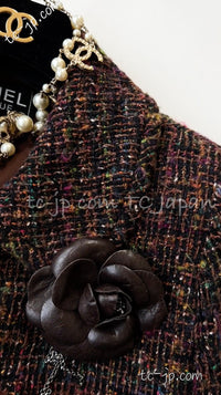 CHANEL 98A Vintage Brown Multicolor Tweed Jacket 38 シャネル ブラウン マルチカラー ツイード ジャケット 即発