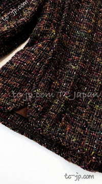 CHANEL 98A Vintage Brown Multicolor Tweed Jacket 38 シャネル ブラウン マルチカラー ツイード ジャケット 即発