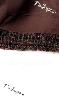 CHANEL 98A Vintage Brown Multicolor Tweed Jacket 38 シャネル ブラウン マルチカラー ツイード ジャケット 即発