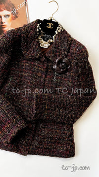 CHANEL 98A Vintage Brown Multicolor Tweed Jacket 38 シャネル ブラウン マルチカラー ツイード ジャケット 即発