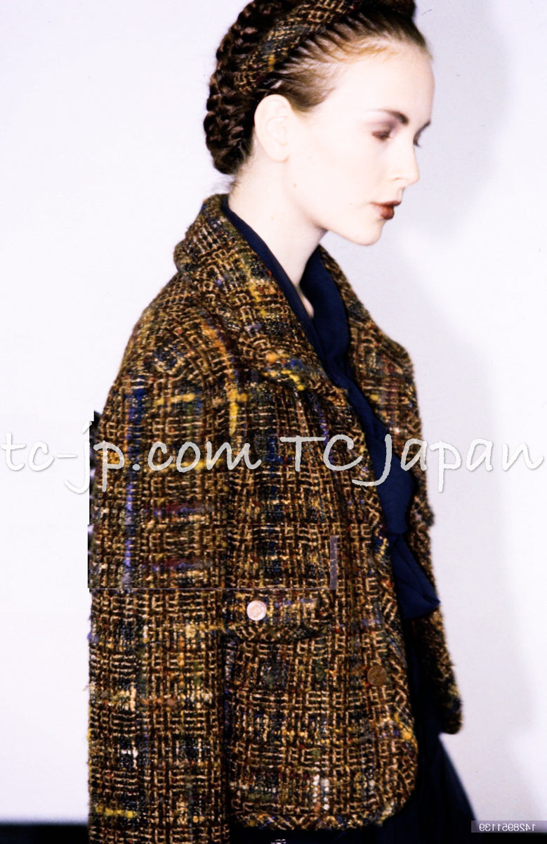 CHANEL 98A Vintage Brown Multicolor Tweed Jacket 38 シャネル ブラウン マルチカラー ツイード ジャケット 即発