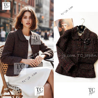 CHANEL 98A Vintage Brown Multicolor Tweed Jacket 38 シャネル ブラウン マルチカラー ツイード ジャケット 即発