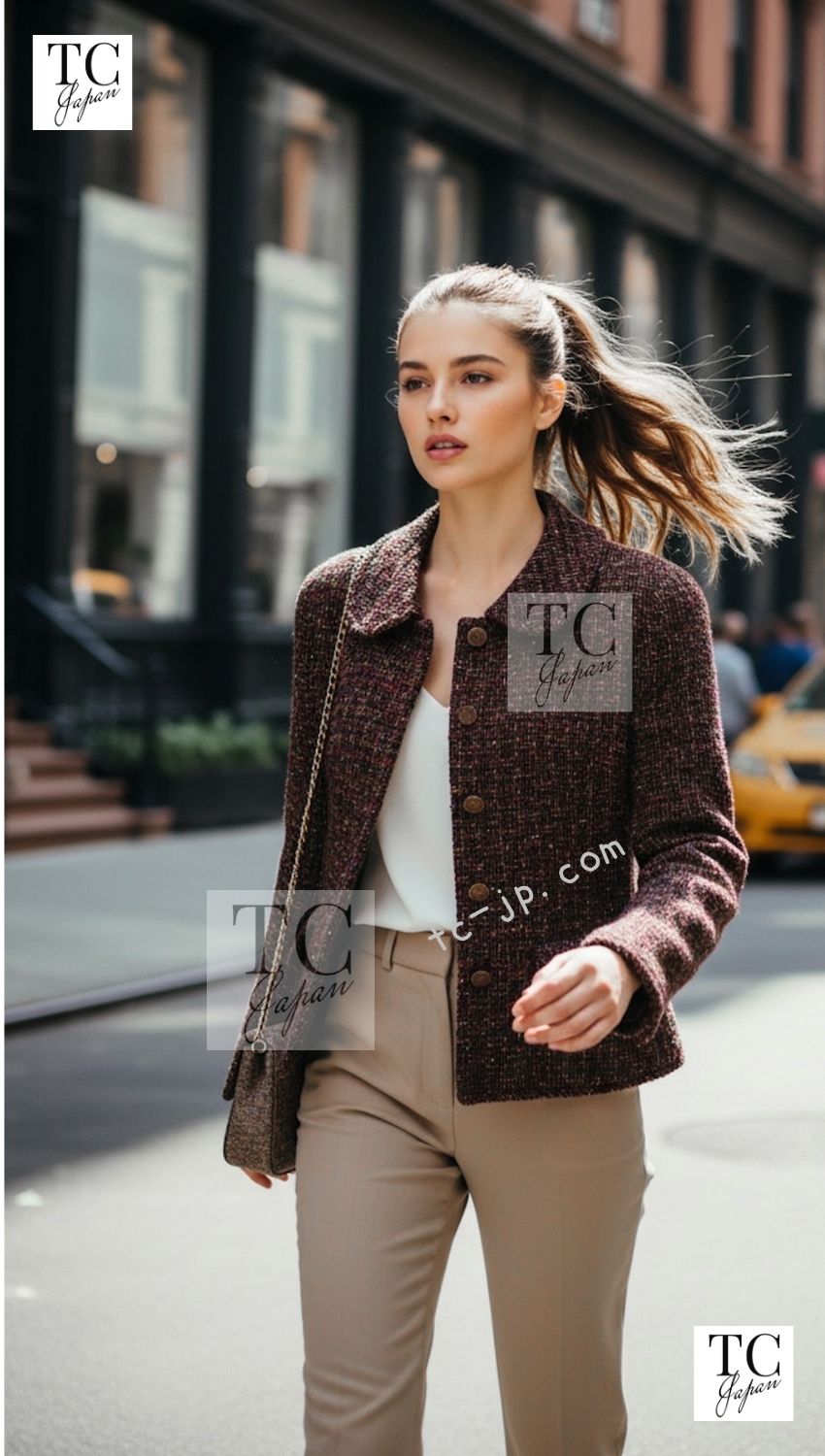 CHANEL 98A Vintage Brown Multicolor Tweed Jacket 38 シャネル ブラウン マルチカラー ツイード ジャケット 即発