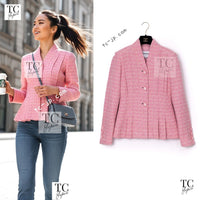 CHANEL 19C Pink La Pausa Silk Blazer Jacket 38 シャネル ピンク ラ パウザ シルク ブレザー ジャケット