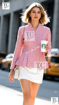 CHANEL 19C Pink La Pausa Silk Blazer Jacket 38 シャネル ピンク ラ パウザ シルク ブレザー ジャケット