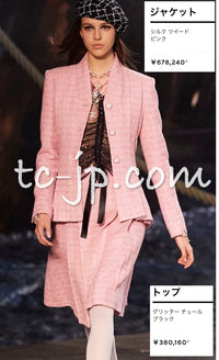 CHANEL 19C Pink La Pausa Silk Blazer Jacket 38 シャネル ピンク ラ パウザ シルク ブレザー ジャケット