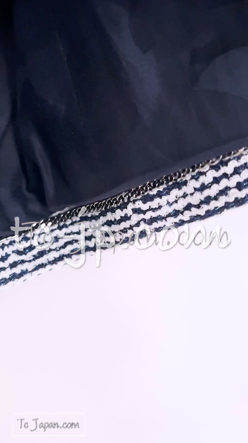 CHANEL 19PS White Mix Zipper Front Tweed Jacket 44 シャネル ホワイト ミックス ジッパー ツイード ジャケット 即発