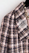 CHANEL 19PS Pink Beige Mix Cotton Checked Jacket 36 38 シャネル ピンク ベージュ ミックス コットン チェック ジャケット 即発