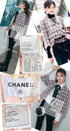 CHANEL 19PS Pink Beige Mix Cotton Checked Jacket 36 38 シャネル ピンク ベージュ ミックス コットン チェック ジャケット 即発