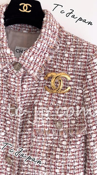 CHANEL 06S Brown White Beige Cotton Tweed Jacket 36 38 シャネル ブラウン ホワイト ベージュ コットン ツイード ジャケット 即発