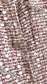 CHANEL 06S Brown White Beige Cotton Tweed Jacket 36 38 シャネル ブラウン ホワイト ベージュ コットン ツイード ジャケット 即発