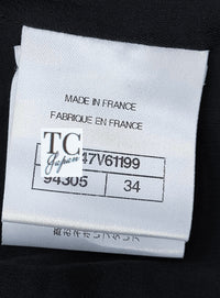 CHANEL Jacket 20A Black Unique Cut Wool Tweed CC Logo Button 34 36 17