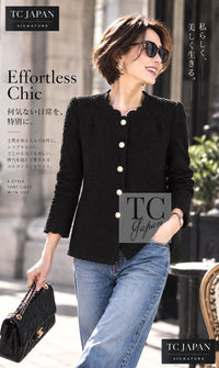 CHANEL Jacket 20A Black Unique Cut Wool Tweed CC Logo Button 34 36 13