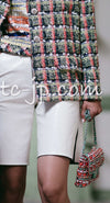 CHANEL 20C Green Orange Navy Mix Sequin Embellishments Tweed Jacket 38 シャネル グリーンオレンジ ネイビーミックスカラー スパンコール ツイード  ジャケット 即発