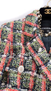 CHANEL 20C Green Orange Navy Mix Sequin Embellishments Tweed Jacket 38 シャネル グリーンオレンジ ネイビーミックスカラー スパンコール ツイード  ジャケット 即発