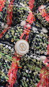 CHANEL 20C Green Orange Navy Mix Sequin Embellishments Tweed Jacket 38 シャネル グリーンオレンジ ネイビーミックスカラー スパンコール ツイード  ジャケット 即発