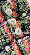 CHANEL 20C Green Orange Navy Mix Sequin Embellishments Tweed Jacket 38 シャネル グリーンオレンジ ネイビーミックスカラー スパンコール ツイード  ジャケット 即発