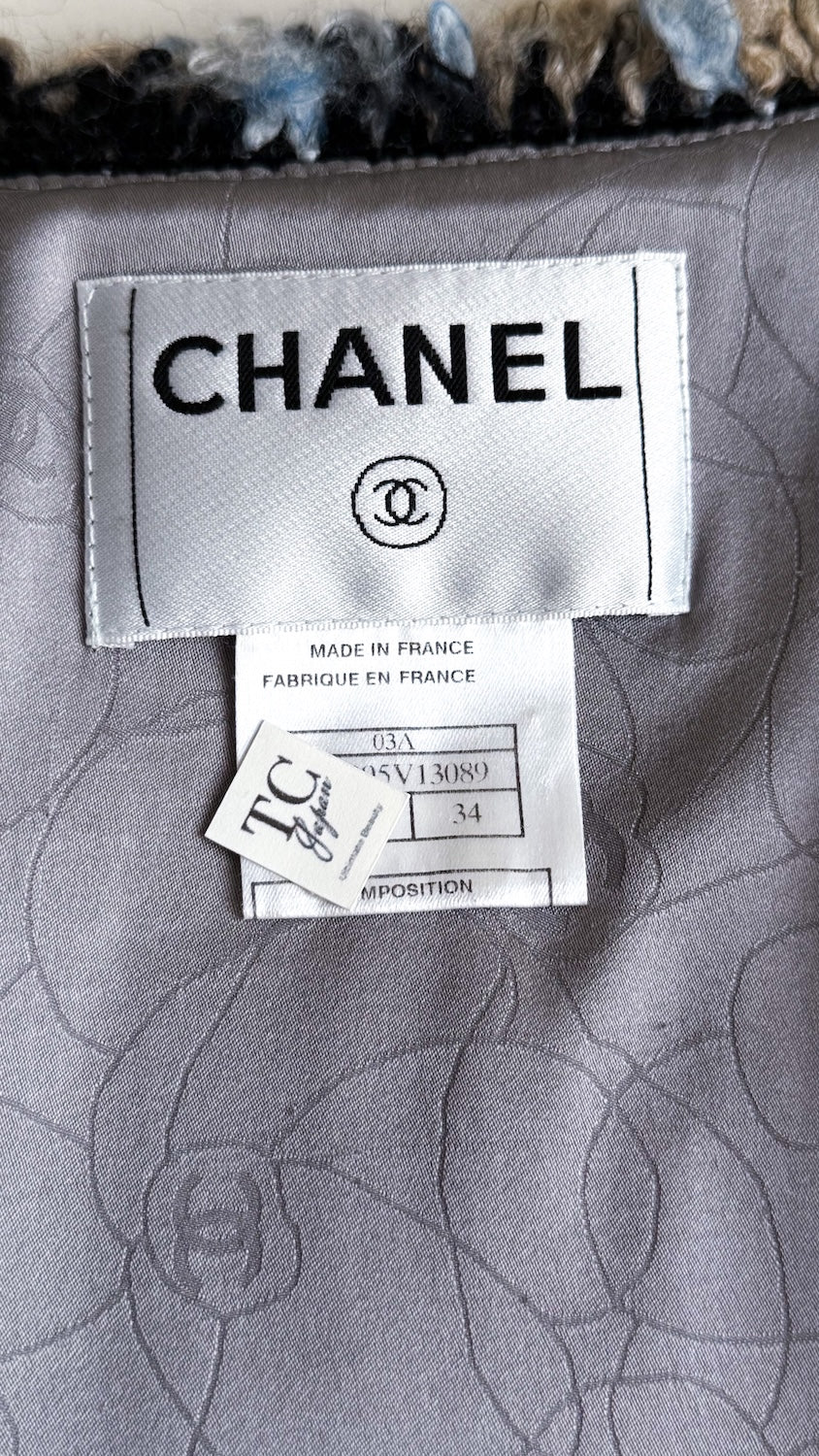 CHANEL 03A Lavender Pink Gray Multicolor Lesage Wool Tweed Jacket 34 36 シャネル ラベンダー ピンク グレー ルサージュ ツイード ジャケット 即発