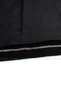 CHANEL 97S Vintage Black Wool 100% Minimalistic Mother of Pearl Button Jacket 38 シャネル ヴィンテージ ブラック ウール100% ミニマリスト マザー オブ パール ボタン ジャケット 即発 - TC JAPAN